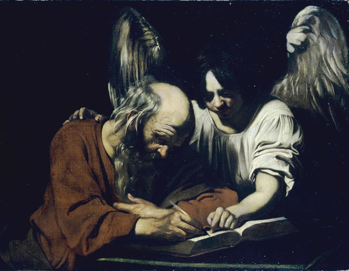 Follower of Caravaggio, 'Saint Matthew and the Angel', 1620-30